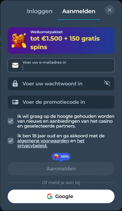 Gigaspinz Registratie & Inloggen